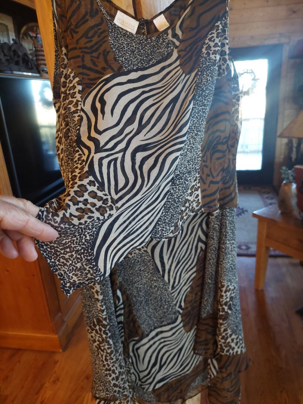 Roman's wild animal print flowy sleeveless dress size 14w